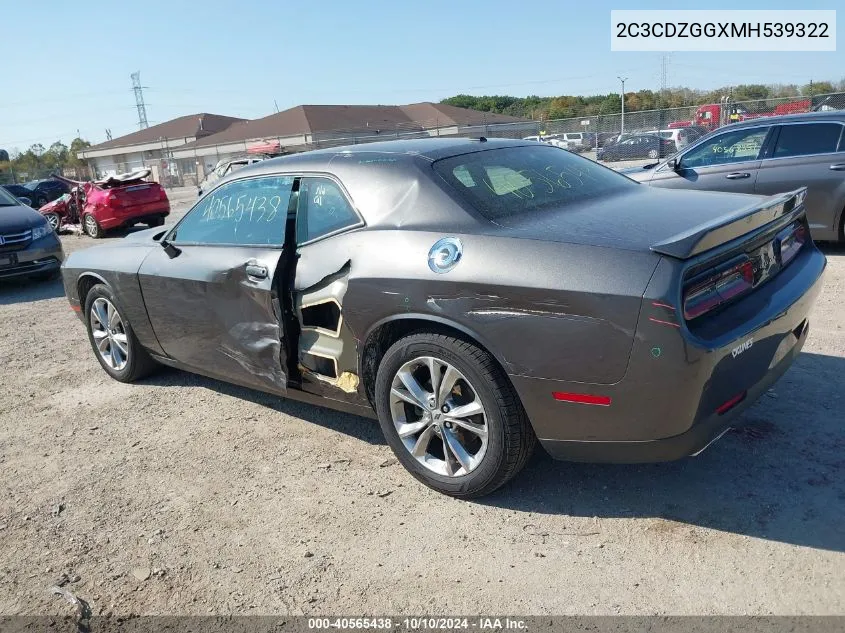 2021 Dodge Challenger Sxt Awd VIN: 2C3CDZGGXMH539322 Lot: 40565438