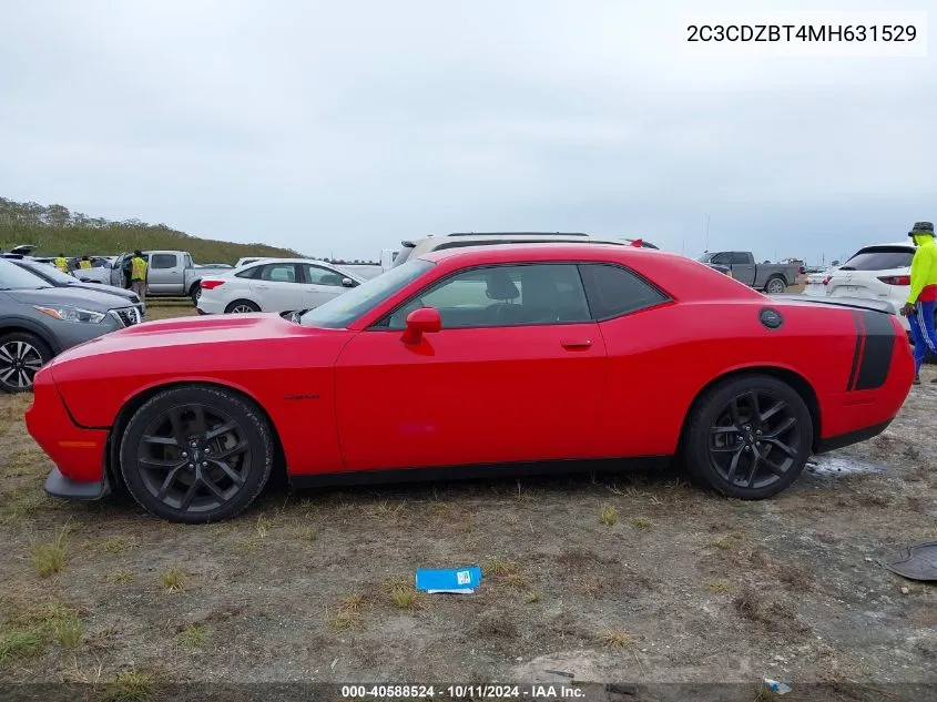 2021 Dodge Challenger R/T VIN: 2C3CDZBT4MH631529 Lot: 40588524