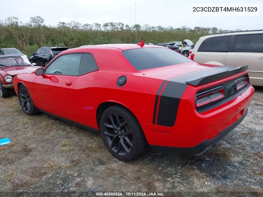 2021 Dodge Challenger R/T VIN: 2C3CDZBT4MH631529 Lot: 40588524