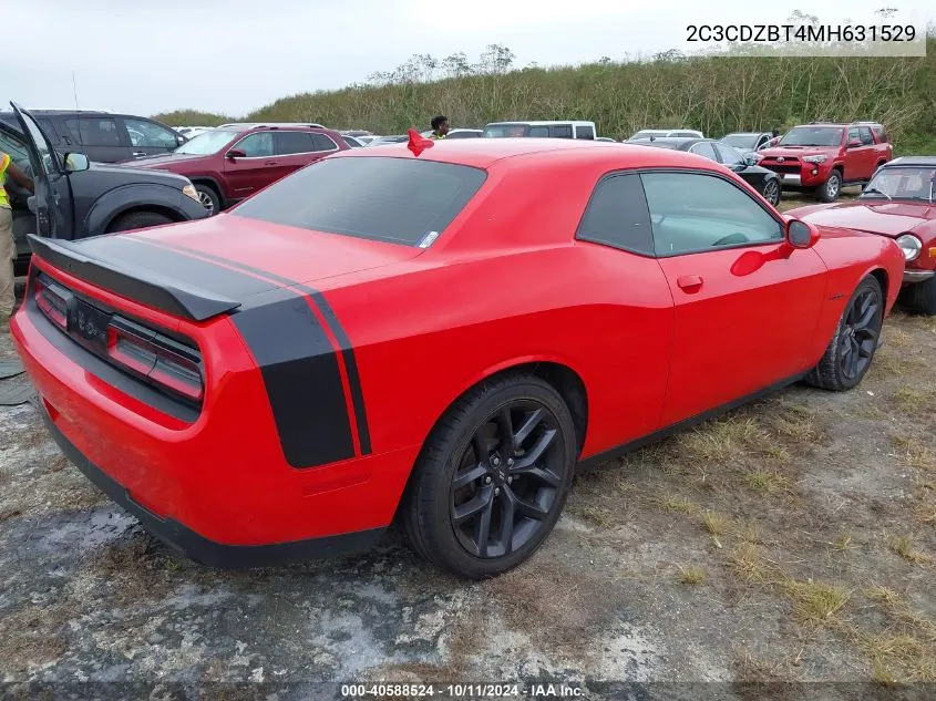 2021 Dodge Challenger R/T VIN: 2C3CDZBT4MH631529 Lot: 40588524