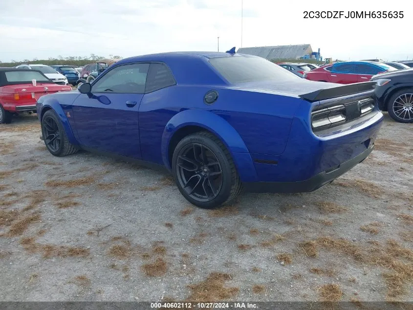 2021 Dodge Challenger R/T Scat Pack Widebody VIN: 2C3CDZFJ0MH635635 Lot: 40602112