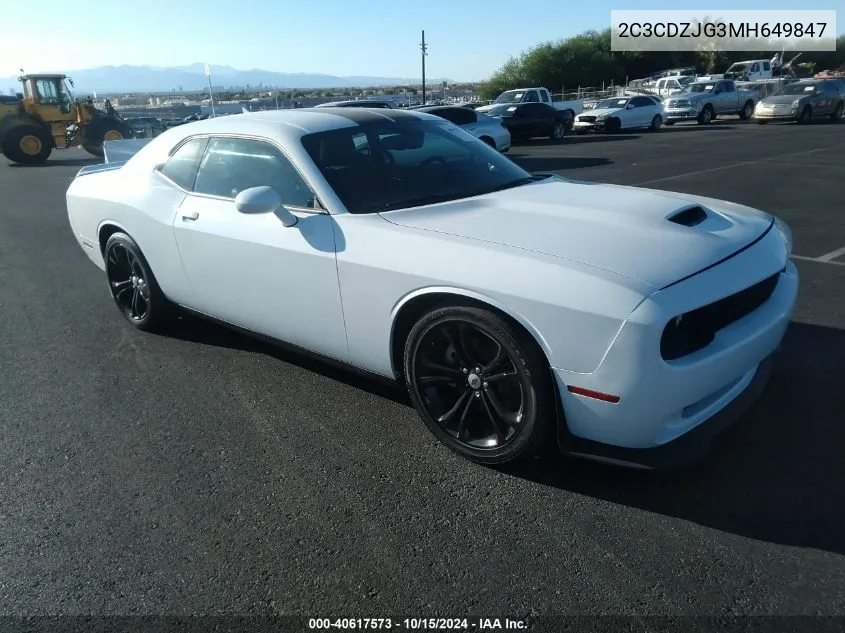 2021 Dodge Challenger Gt VIN: 2C3CDZJG3MH649847 Lot: 40617573