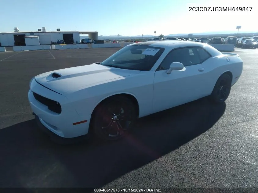 2021 Dodge Challenger Gt VIN: 2C3CDZJG3MH649847 Lot: 40617573