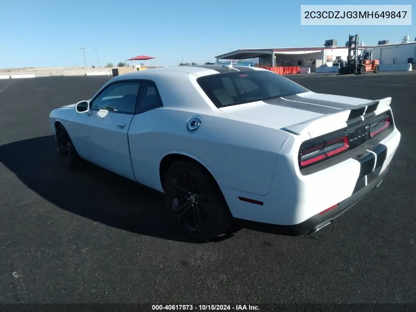 2021 Dodge Challenger Gt VIN: 2C3CDZJG3MH649847 Lot: 40617573