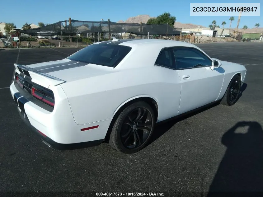 2021 Dodge Challenger Gt VIN: 2C3CDZJG3MH649847 Lot: 40617573