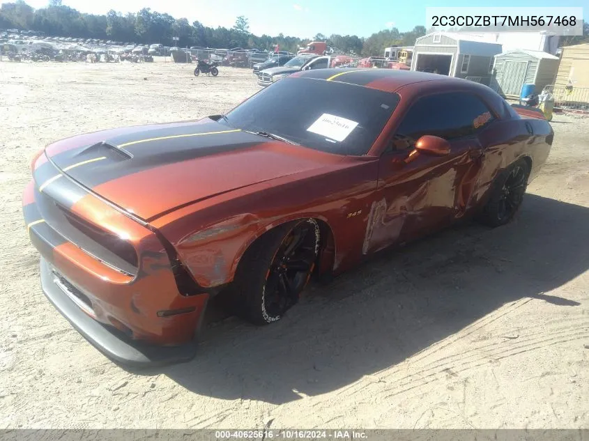 2021 Dodge Challenger R/T VIN: 2C3CDZBT7MH567468 Lot: 40625616