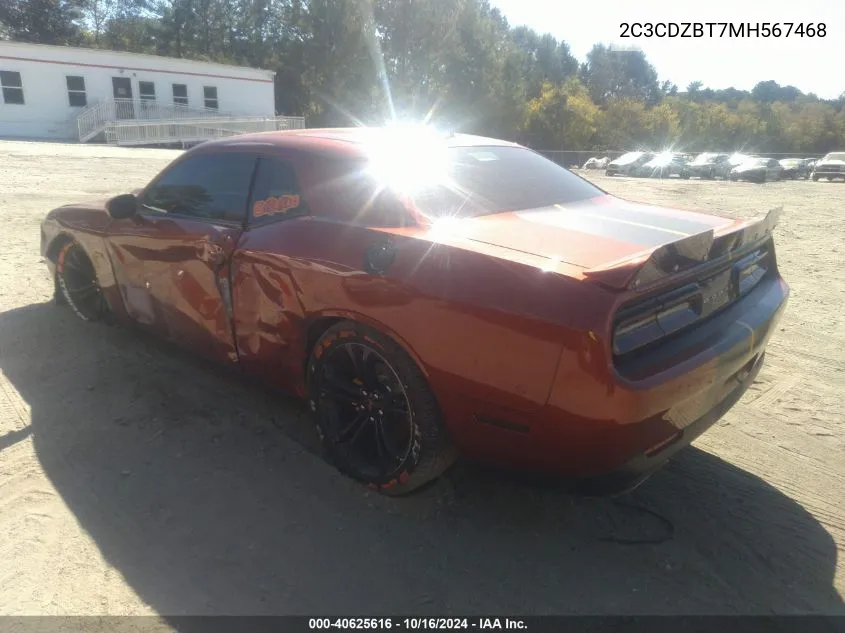 2021 Dodge Challenger R/T VIN: 2C3CDZBT7MH567468 Lot: 40625616