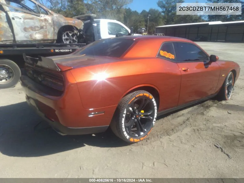 2021 Dodge Challenger R/T VIN: 2C3CDZBT7MH567468 Lot: 40625616