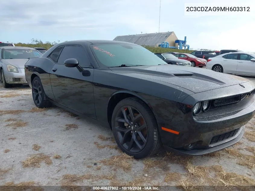 2021 Dodge Challenger Sxt VIN: 2C3CDZAG9MH603312 Lot: 40627902