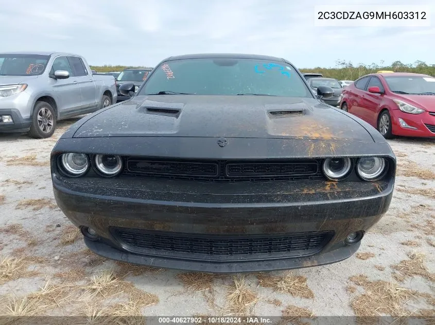 2021 Dodge Challenger Sxt VIN: 2C3CDZAG9MH603312 Lot: 40627902