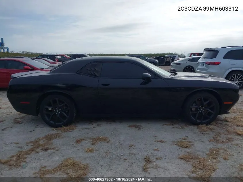 2021 Dodge Challenger Sxt VIN: 2C3CDZAG9MH603312 Lot: 40627902