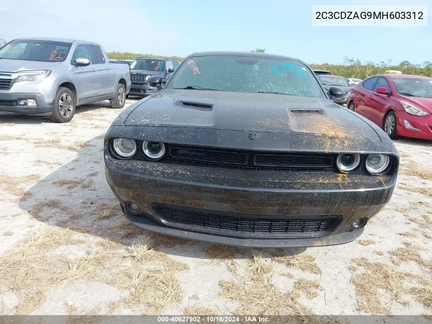 2021 Dodge Challenger Sxt VIN: 2C3CDZAG9MH603312 Lot: 40627902