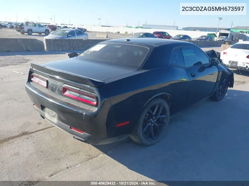 2C3CDZAG5MH673597 2021 Dodge Challenger Sxt