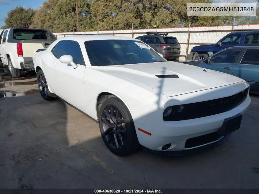 2021 Dodge Challenger Sxt VIN: 2C3CDZAG5MH513848 Lot: 40630628