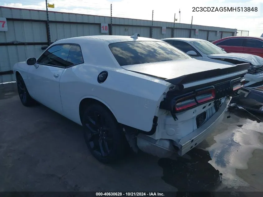 2021 Dodge Challenger Sxt VIN: 2C3CDZAG5MH513848 Lot: 40630628