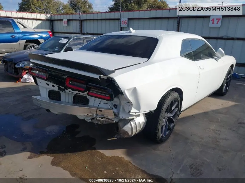 2021 Dodge Challenger Sxt VIN: 2C3CDZAG5MH513848 Lot: 40630628