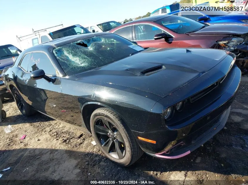 2021 Dodge Challenger Sxt VIN: 2C3CDZAG7MH538587 Lot: 40632335