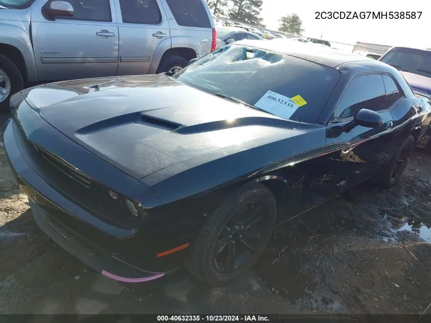 2021 Dodge Challenger Sxt VIN: 2C3CDZAG7MH538587 Lot: 40632335