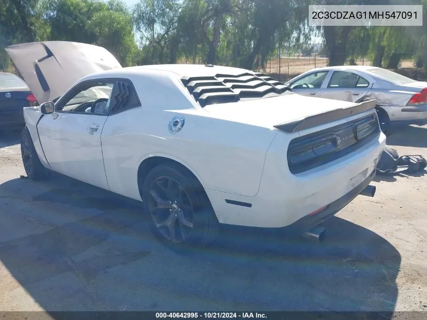 2021 Dodge Challenger Sxt VIN: 2C3CDZAG1MH547091 Lot: 40642995