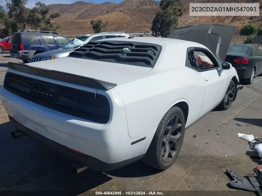 2021 Dodge Challenger Sxt VIN: 2C3CDZAG1MH547091 Lot: 40642995