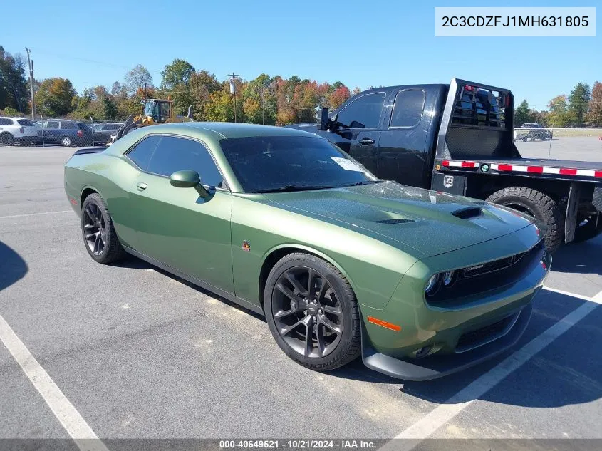 2021 Dodge Challenger R/T Scat Pack VIN: 2C3CDZFJ1MH631805 Lot: 40649521