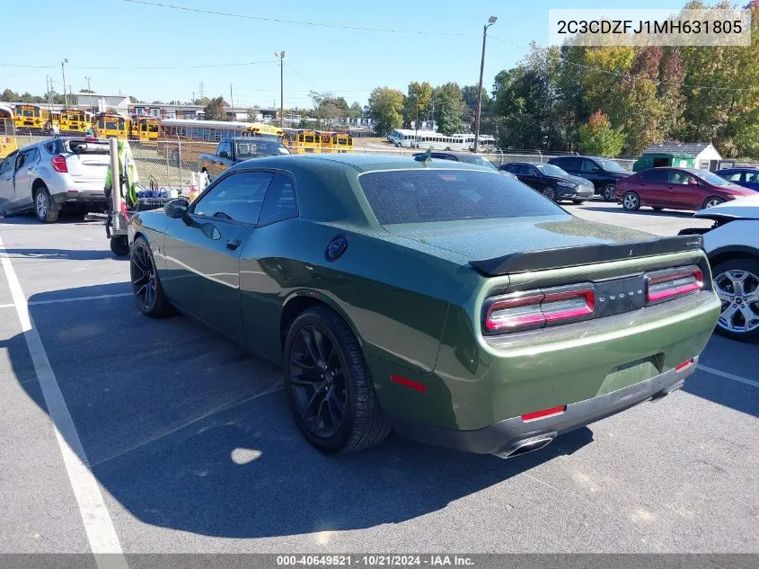 2021 Dodge Challenger R/T Scat Pack VIN: 2C3CDZFJ1MH631805 Lot: 40649521