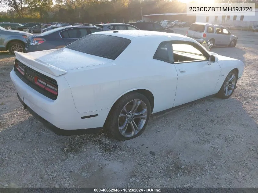 2C3CDZBT1MH593726 2021 Dodge Challenger R/T