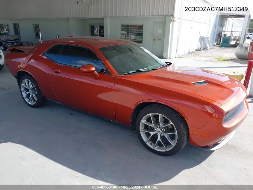 2021 Dodge Challenger Sxt VIN: 2C3CDZAG7MH517349 Lot: 40669100