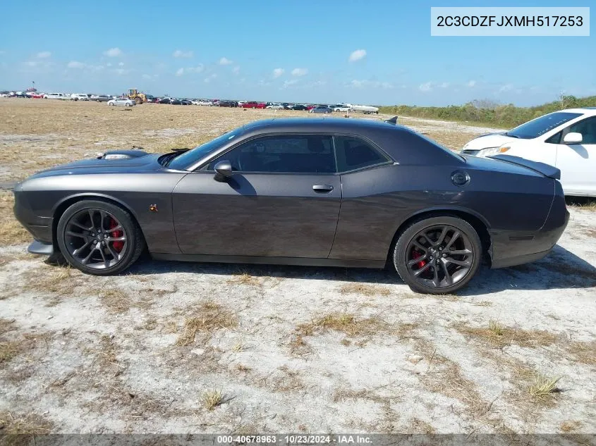 2021 Dodge Challenger R/T Scat Pack VIN: 2C3CDZFJXMH517253 Lot: 40678963