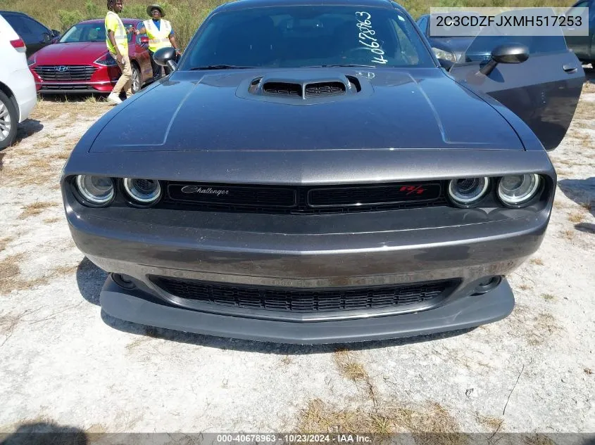 2021 Dodge Challenger R/T Scat Pack VIN: 2C3CDZFJXMH517253 Lot: 40678963