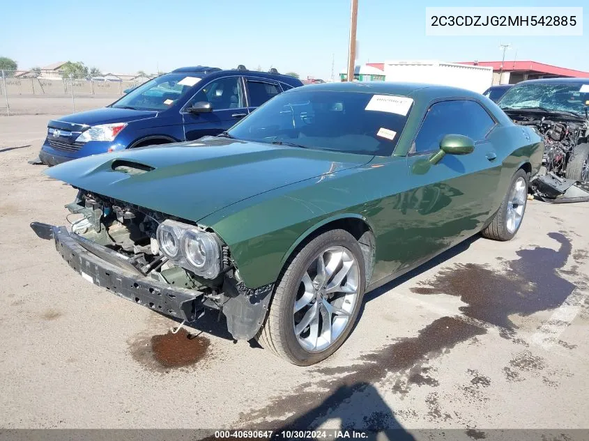 2021 Dodge Challenger Gt VIN: 2C3CDZJG2MH542885 Lot: 40690647