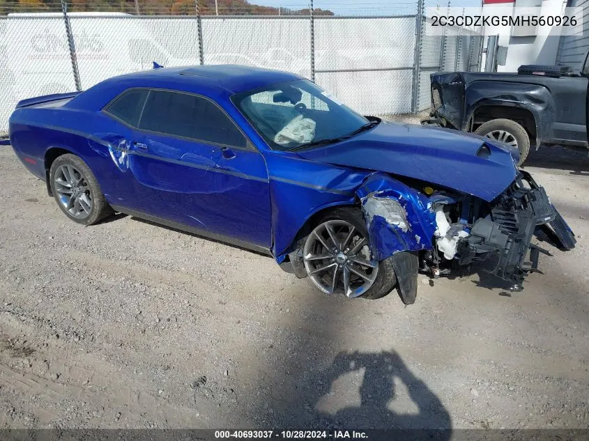 2021 Dodge Challenger Gt Awd VIN: 2C3CDZKG5MH560926 Lot: 40693037