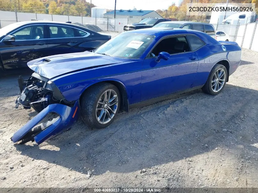 2021 Dodge Challenger Gt Awd VIN: 2C3CDZKG5MH560926 Lot: 40693037