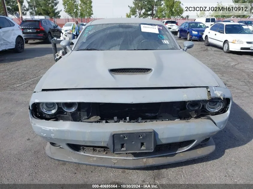 2021 Dodge Challenger Gt VIN: 2C3CDZJG2MH610912 Lot: 40695564