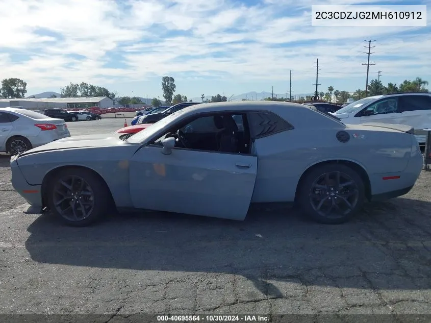 2021 Dodge Challenger Gt VIN: 2C3CDZJG2MH610912 Lot: 40695564