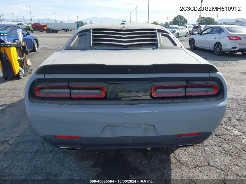 2021 Dodge Challenger Gt VIN: 2C3CDZJG2MH610912 Lot: 40695564