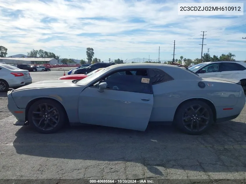 2021 Dodge Challenger Gt VIN: 2C3CDZJG2MH610912 Lot: 40695564