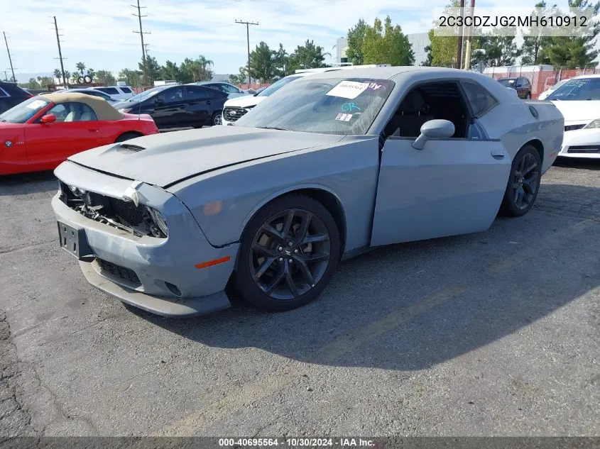 2021 Dodge Challenger Gt VIN: 2C3CDZJG2MH610912 Lot: 40695564