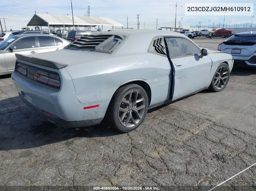 2021 Dodge Challenger Gt VIN: 2C3CDZJG2MH610912 Lot: 40695564