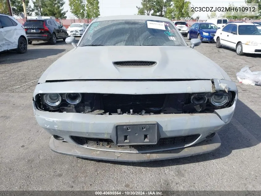 2021 Dodge Challenger Gt VIN: 2C3CDZJG2MH610912 Lot: 40695564