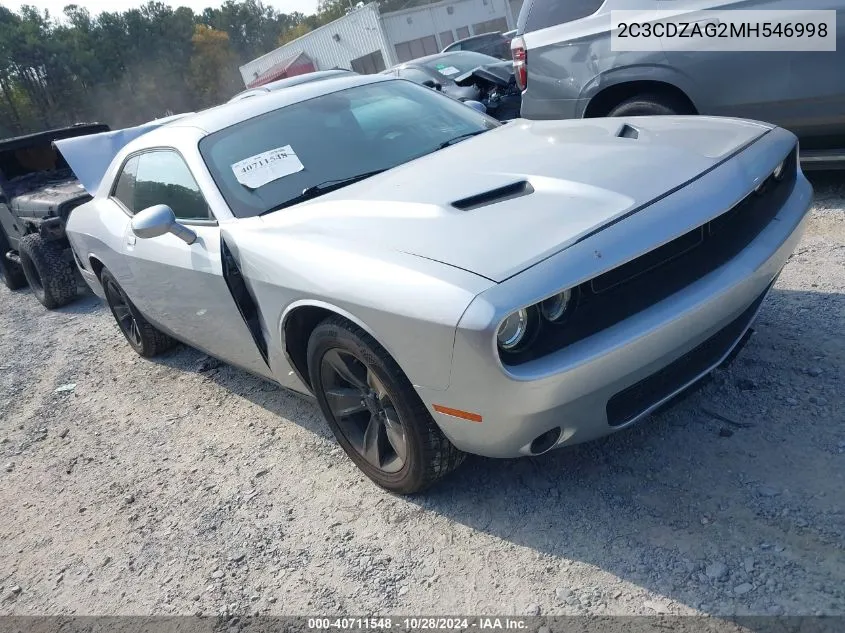 2021 Dodge Challenger Sxt VIN: 2C3CDZAG2MH546998 Lot: 40711548