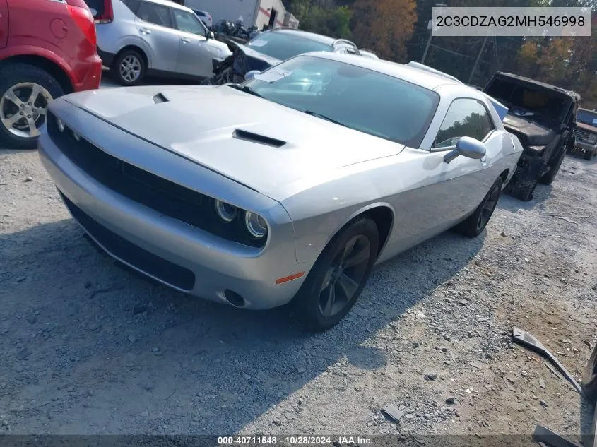 2021 Dodge Challenger Sxt VIN: 2C3CDZAG2MH546998 Lot: 40711548