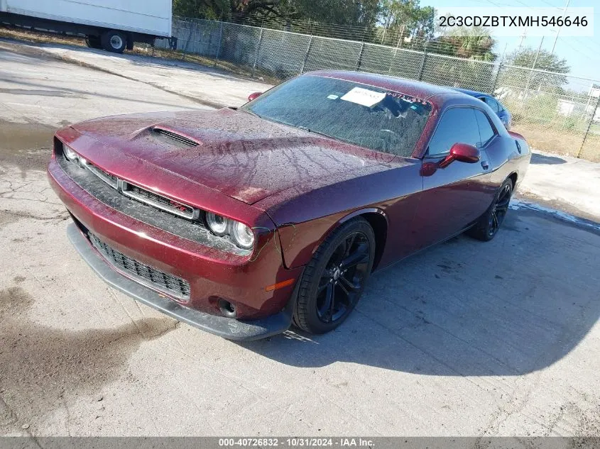 2021 Dodge Challenger R/T VIN: 2C3CDZBTXMH546646 Lot: 40726832