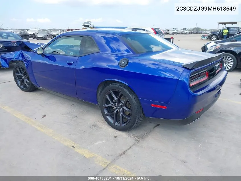 2021 Dodge Challenger Gt VIN: 2C3CDZJG9MH618649 Lot: 40733281