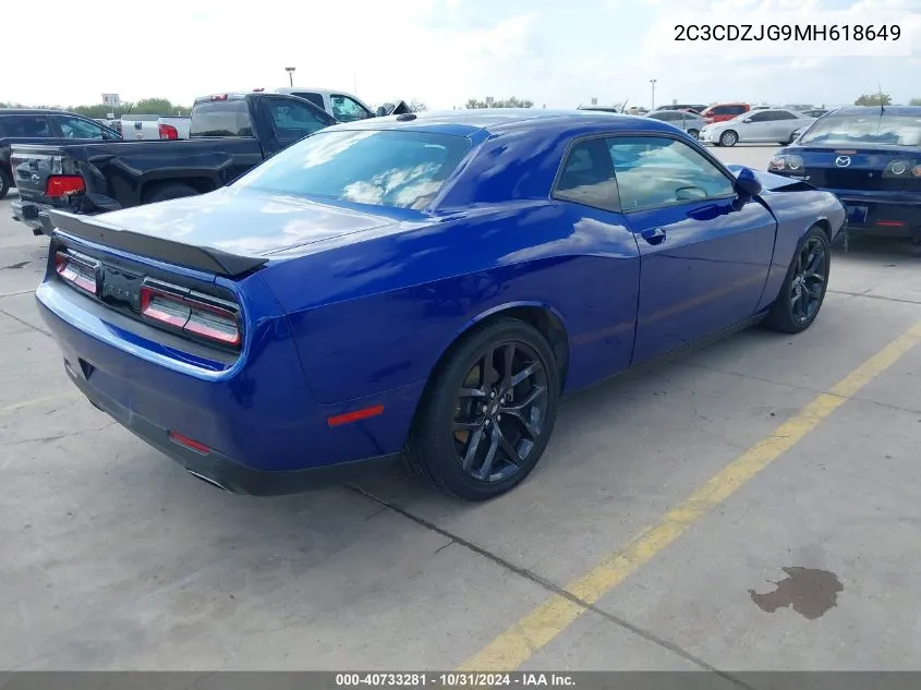 2021 Dodge Challenger Gt VIN: 2C3CDZJG9MH618649 Lot: 40733281