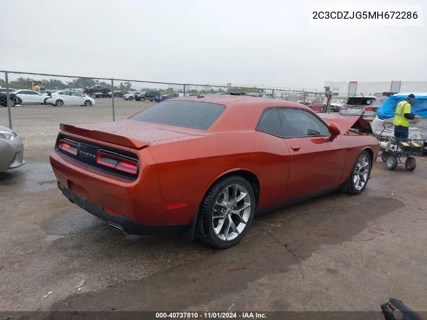 2021 Dodge Challenger Gt VIN: 2C3CDZJG5MH672286 Lot: 40737810