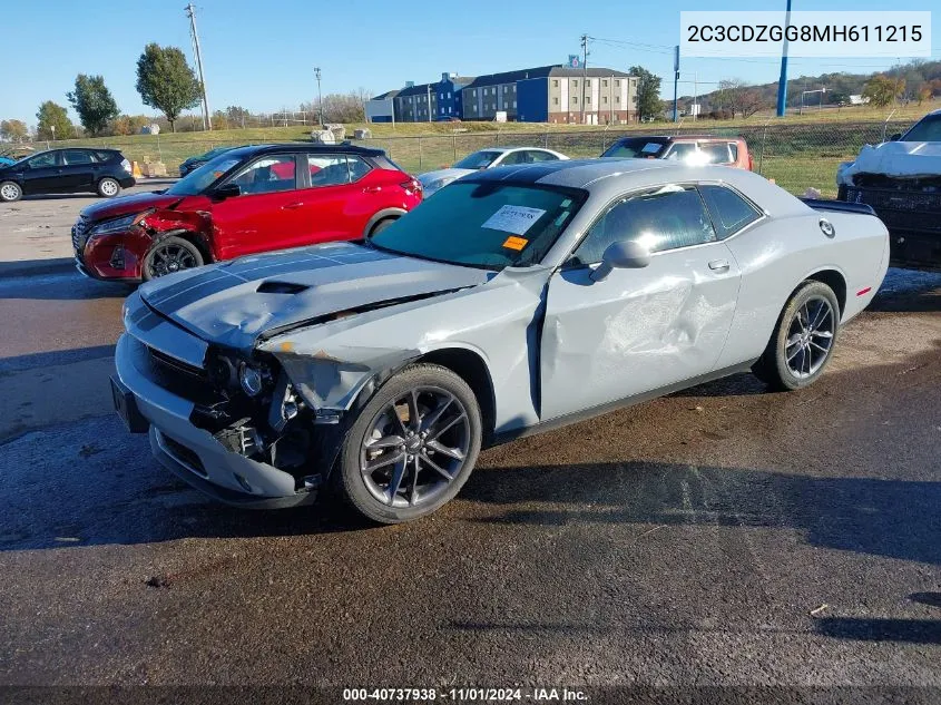 2021 Dodge Challenger Sxt Awd VIN: 2C3CDZGG8MH611215 Lot: 40737938