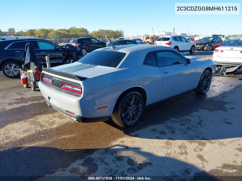 2021 Dodge Challenger Sxt Awd VIN: 2C3CDZGG8MH611215 Lot: 40737938