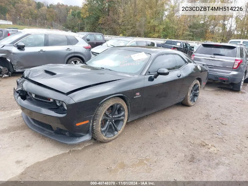 2021 Dodge Challenger R/T VIN: 2C3CDZBT4MH514226 Lot: 40748370