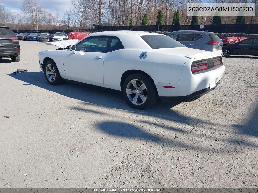 2021 Dodge Challenger Sxt VIN: 2C3CDZAG8MH538730 Lot: 40769660